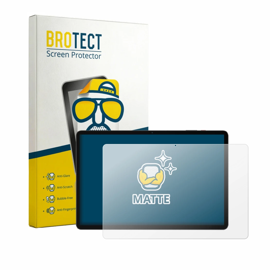 Face avant d’un emballage produit avec le logo de la marque BROTECT. À côté, l’appareil DOOGEE U14 est représenté avec la prot
