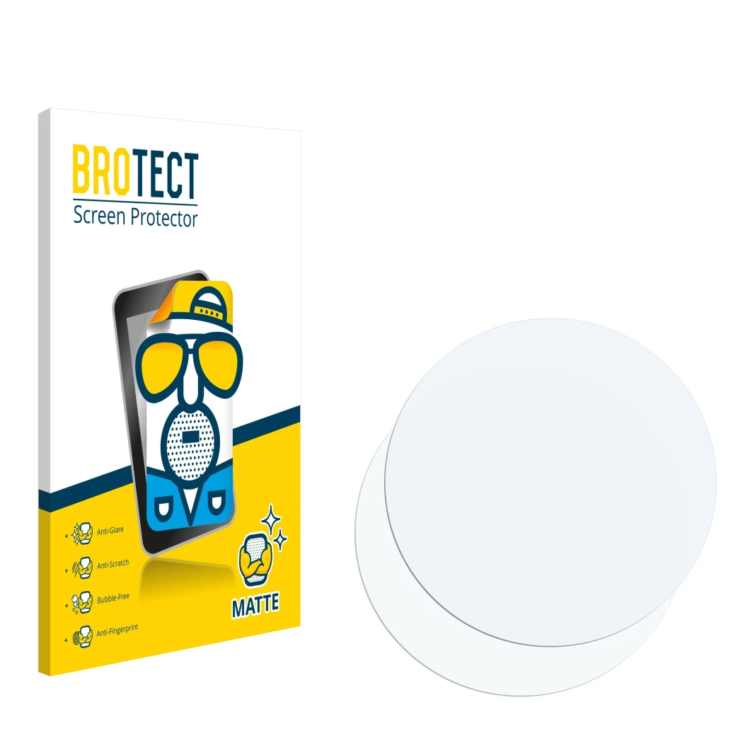 Face avant d’un emballage produit avec le logo de la marque BROTECT. À côté se trouve la protection d’écran correspondante.