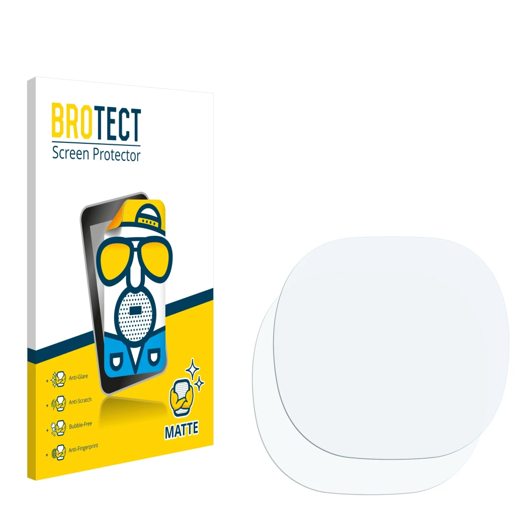 Face avant d’un emballage produit avec le logo de la marque BROTECT. À côté se trouve la protection d’écran correspondante.
