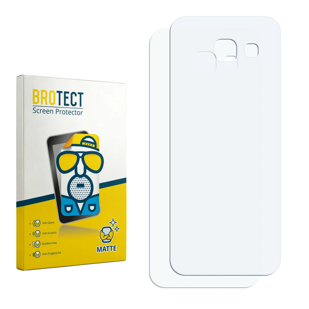 Face avant d’un emballage produit avec le logo de la marque BROTECT. À côté se trouve la protection d’écran correspondante.