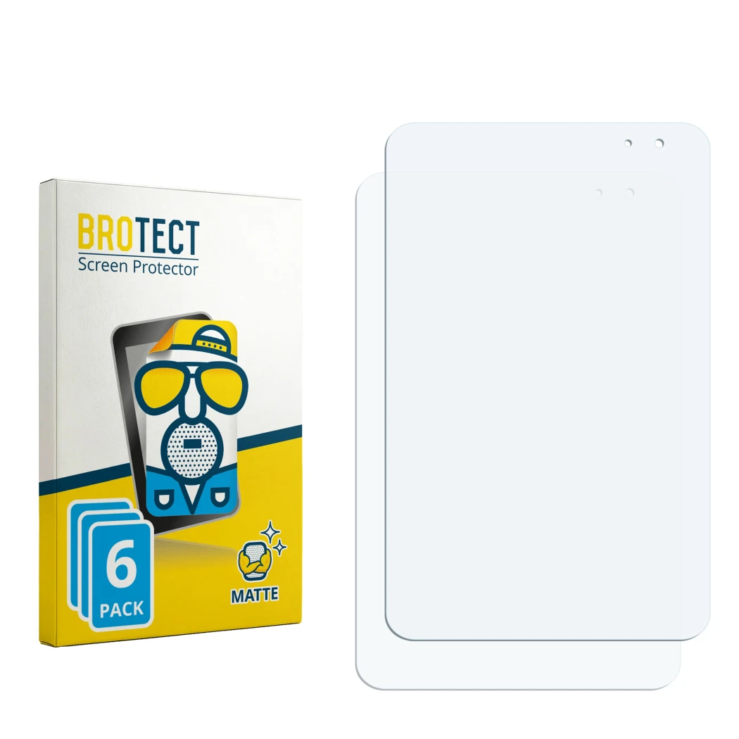 Face avant d’un emballage produit avec le logo de la marque BROTECT. À côté se trouve la protection d’écran correspondante.