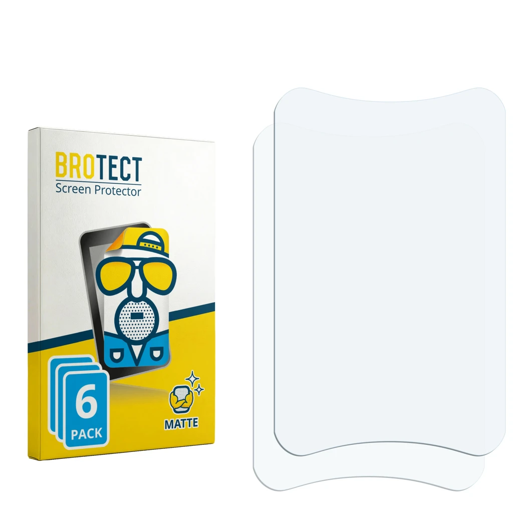 Face avant d’un emballage produit avec le logo de la marque BROTECT. À côté se trouve la protection d’écran correspondante.