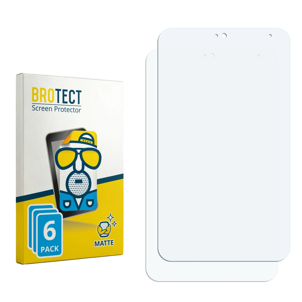 Face avant d’un emballage produit avec le logo de la marque BROTECT. À côté se trouve la protection d’écran correspondante.
