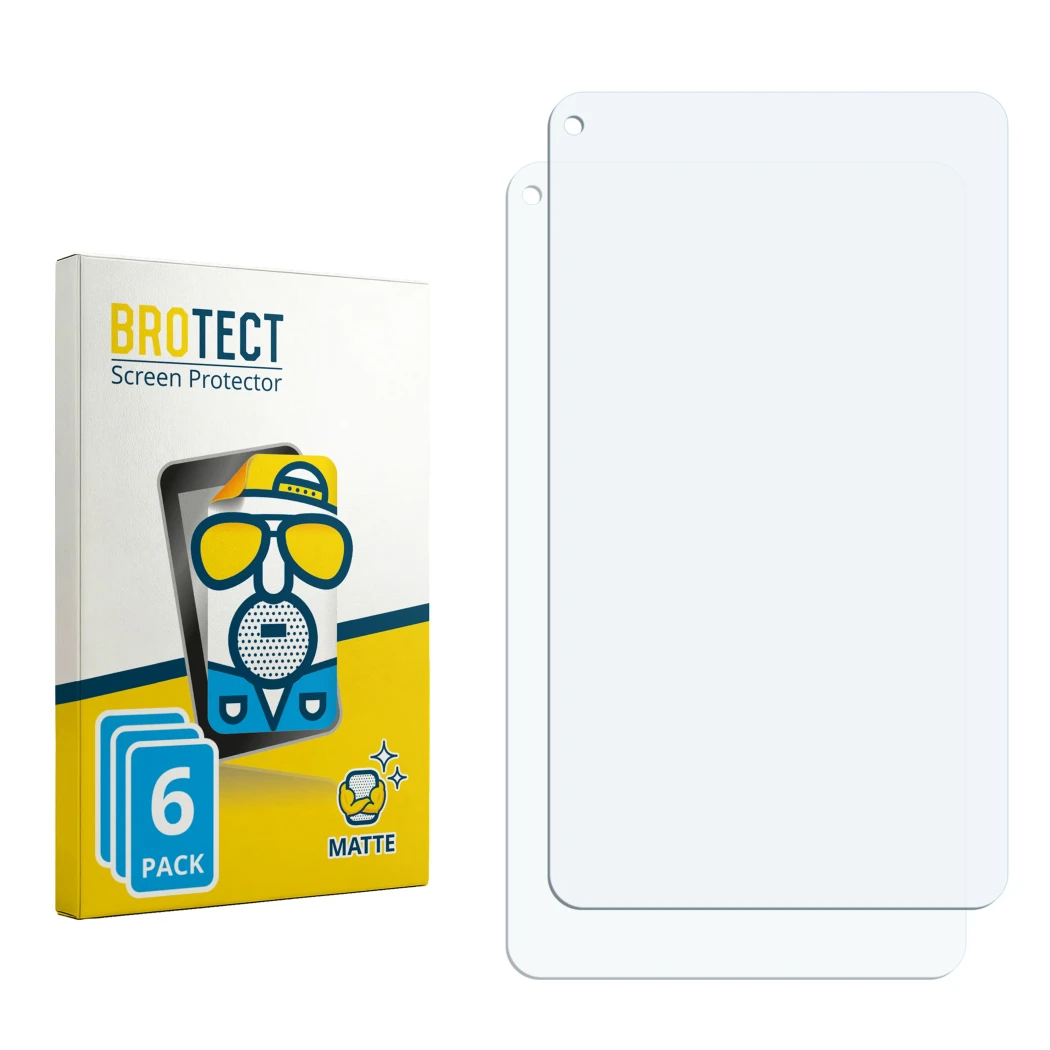 Face avant d’un emballage produit avec le logo de la marque BROTECT. À côté se trouve la protection d’écran correspondante.