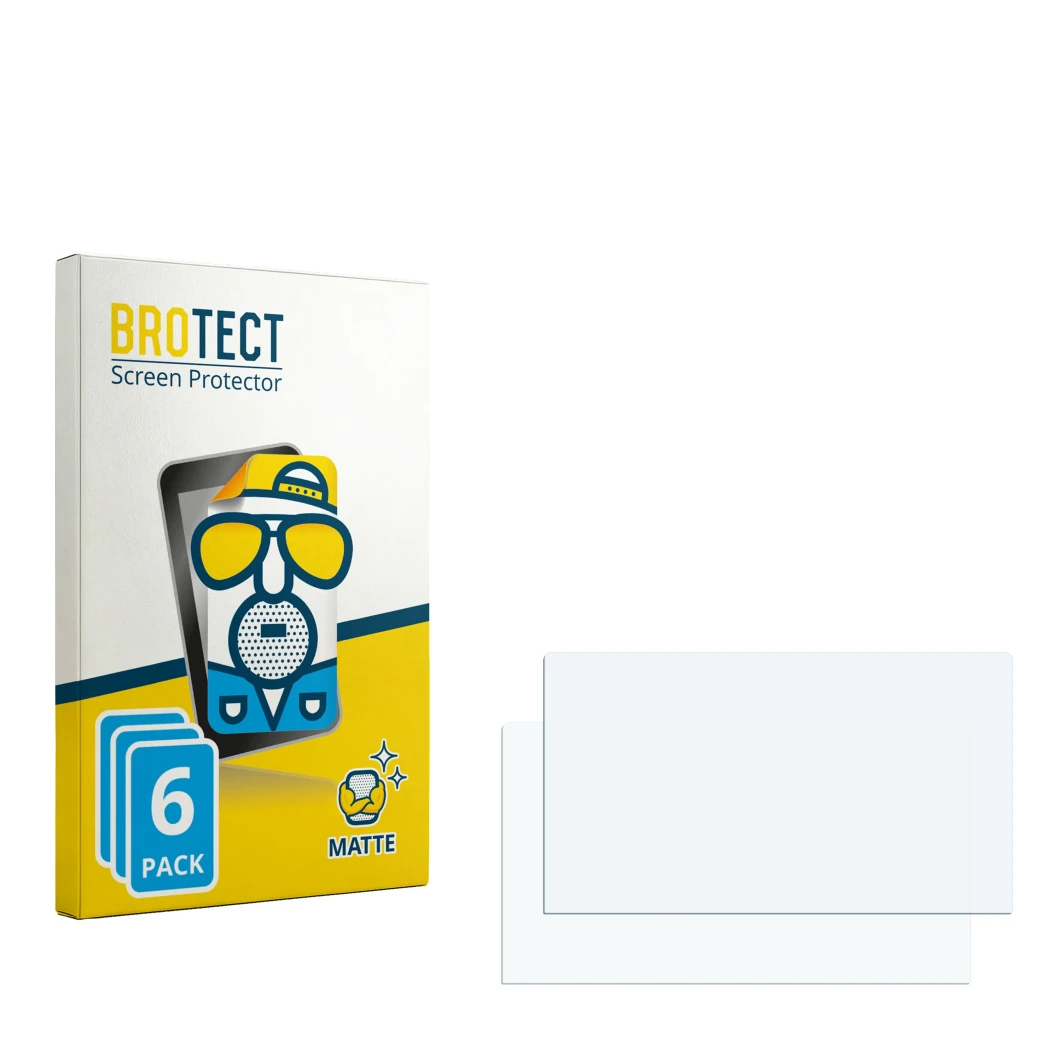 Face avant d’un emballage produit avec le logo de la marque BROTECT. À côté se trouve la protection d’écran correspondante.