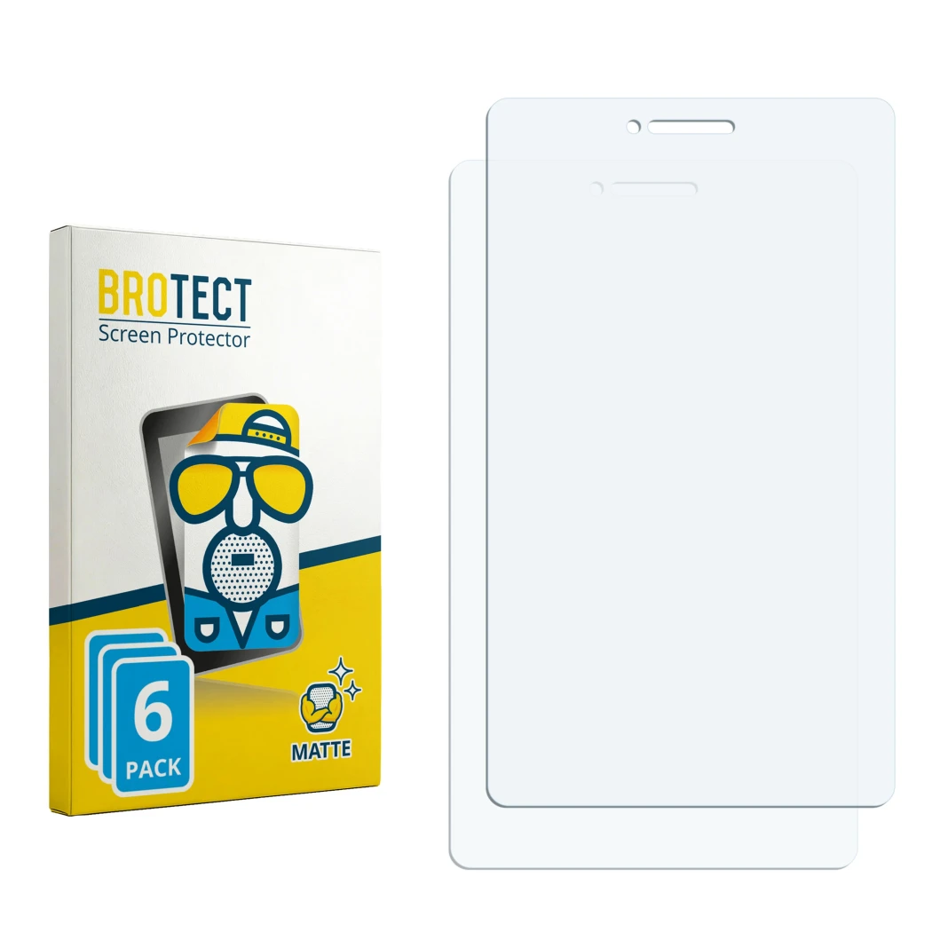 Face avant d’un emballage produit avec le logo de la marque BROTECT. À côté se trouve la protection d’écran correspondante.