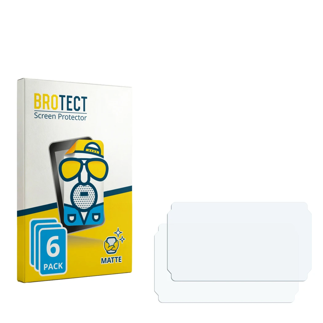 Face avant d’un emballage produit avec le logo de la marque BROTECT. À côté se trouve la protection d’écran correspondante.