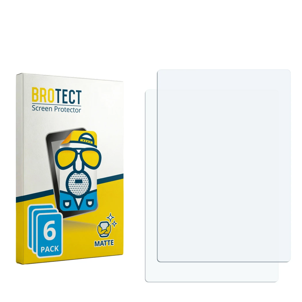 Face avant d’un emballage produit avec le logo de la marque BROTECT. À côté se trouve la protection d’écran correspondante.