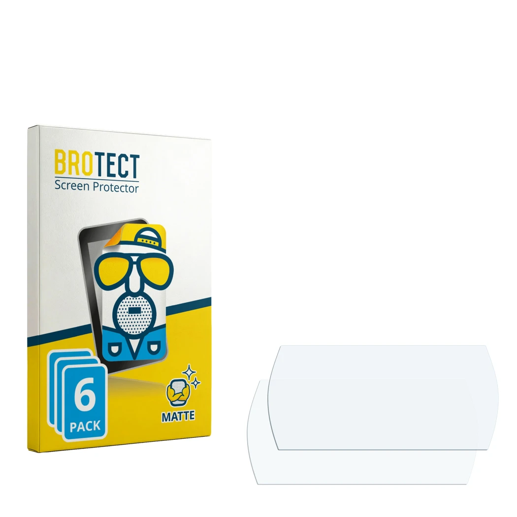 Face avant d’un emballage produit avec le logo de la marque BROTECT. À côté se trouve la protection d’écran correspondante.