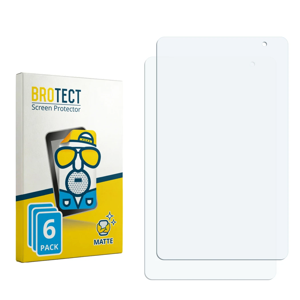 Face avant d’un emballage produit avec le logo de la marque BROTECT. À côté se trouve la protection d’écran correspondante.