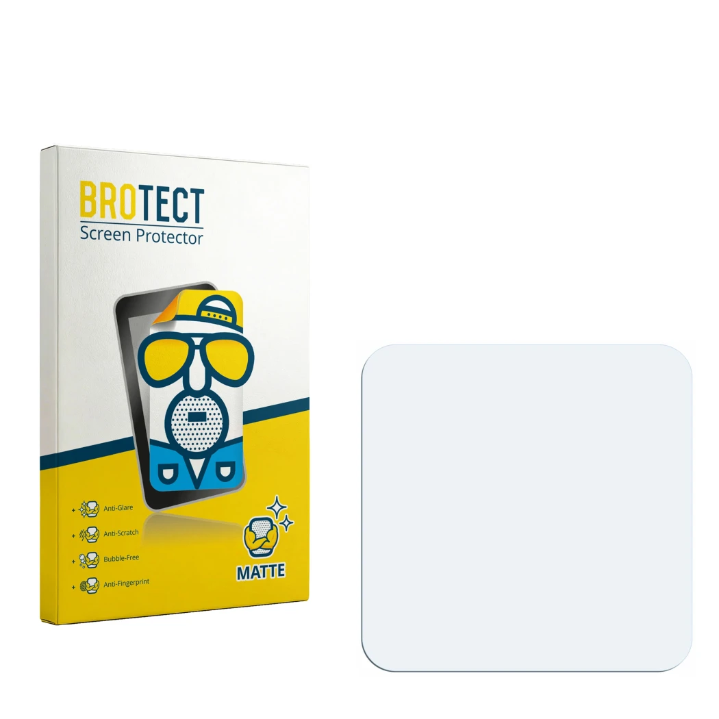 Face avant d’un emballage produit avec le logo de la marque BROTECT. À côté se trouve la protection d’écran correspondante.