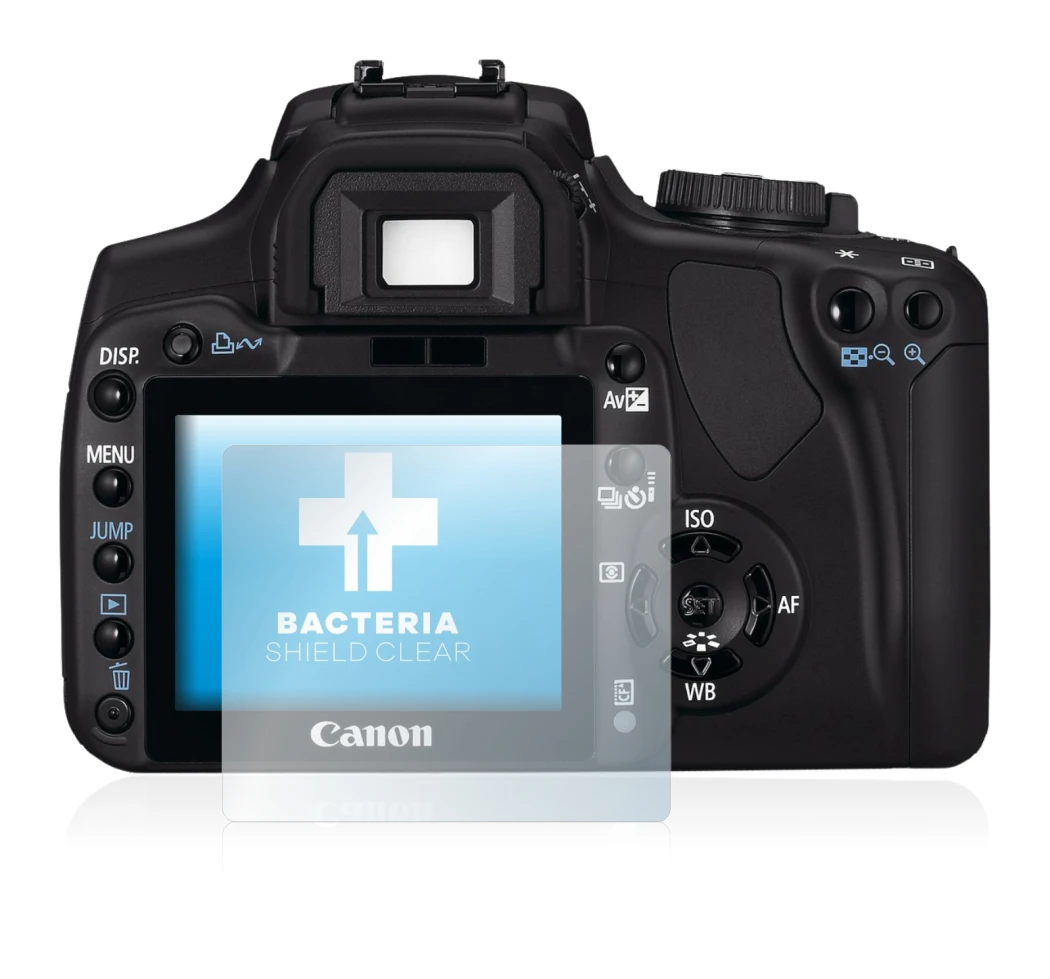 Image de l'appareil Canon EOS 400D avec une grande variété de protections d'écran.