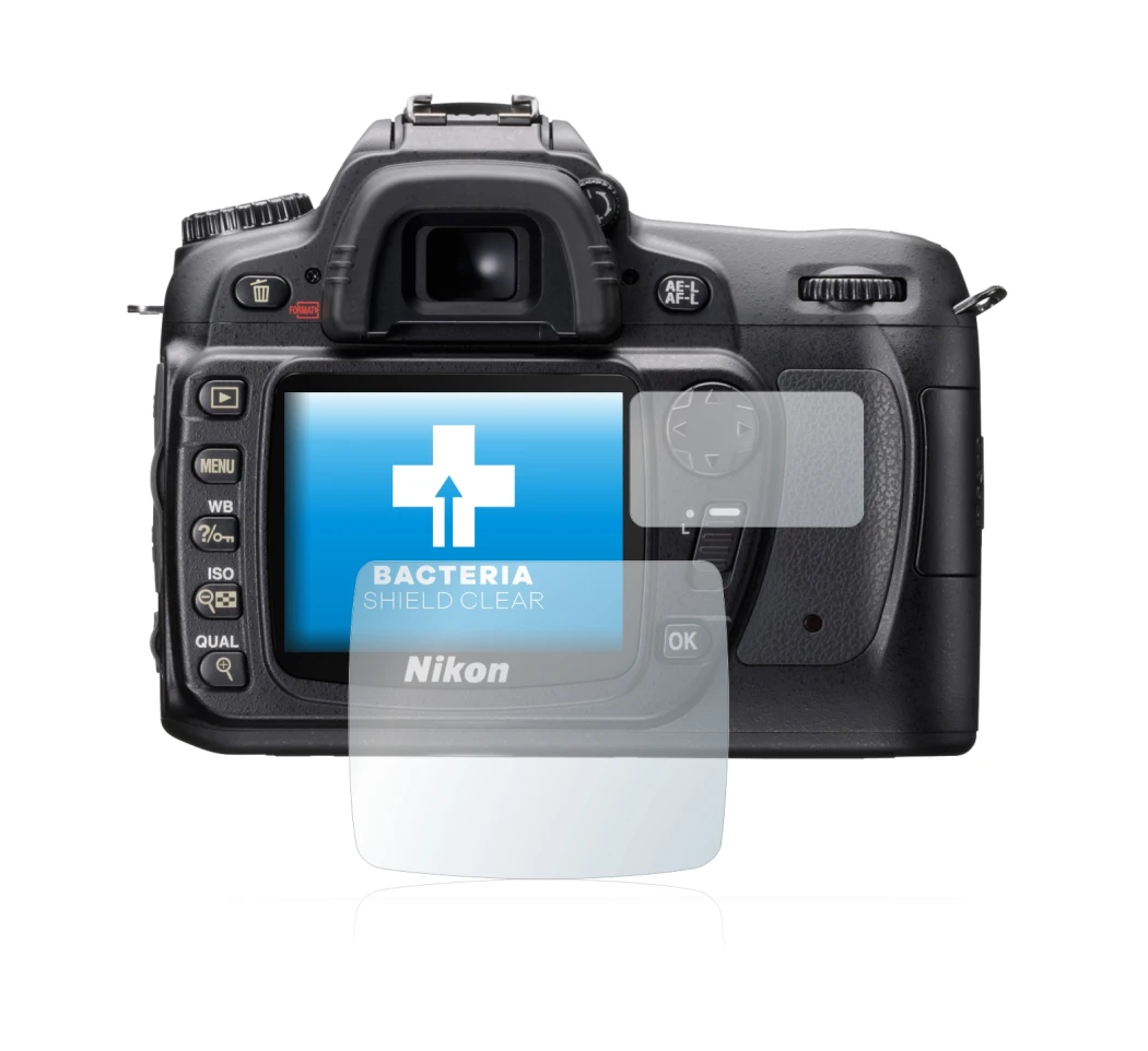 Image de l'appareil Nikon D80 avec une grande variété de protections d'écran.