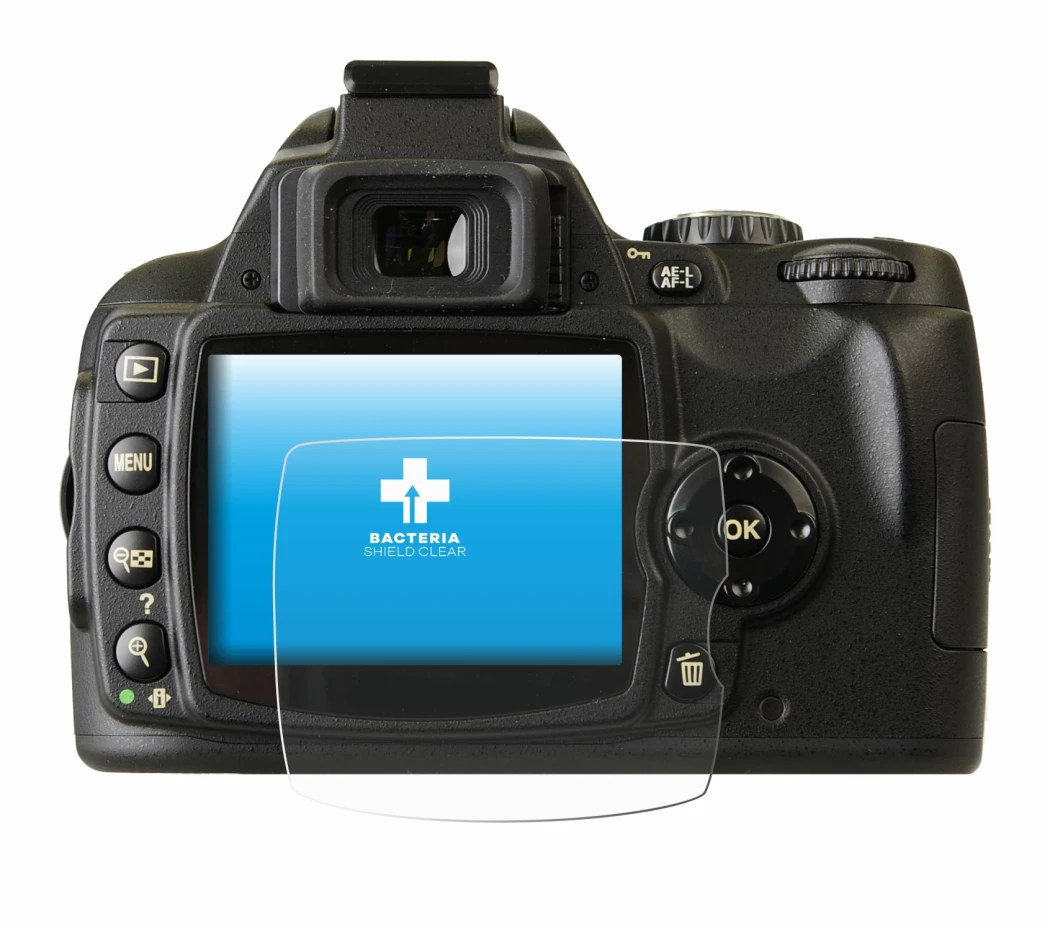 Image de l'appareil Nikon D40x avec une grande variété de protections d'écran.
