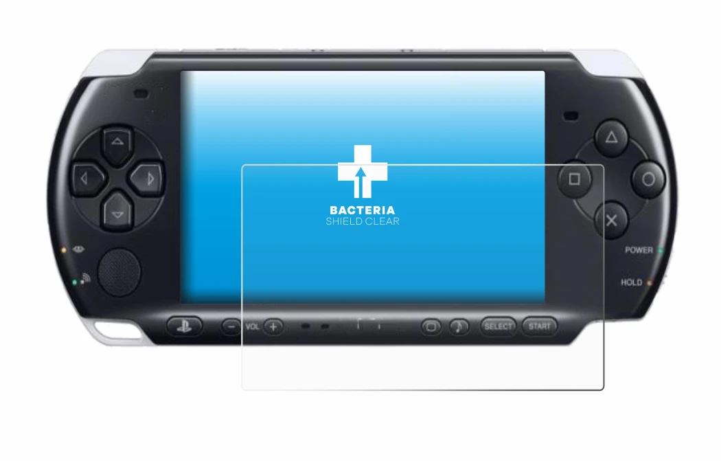 Image de l'appareil Sony PSP 3000 avec une grande variété de protections d'écran.