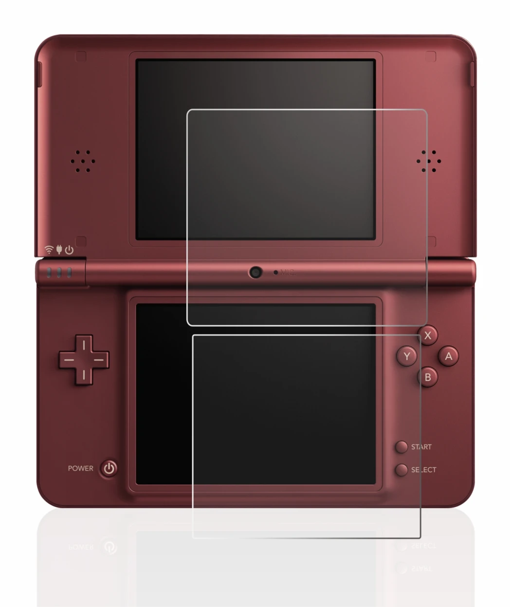Image de l'appareil Nintendo DSi XL avec une grande variété de protections d'écran.