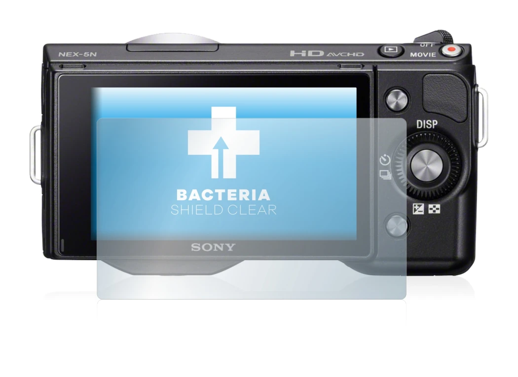 Image de l'appareil Sony Alpha NEX-5 avec une grande variété de protections d'écran.