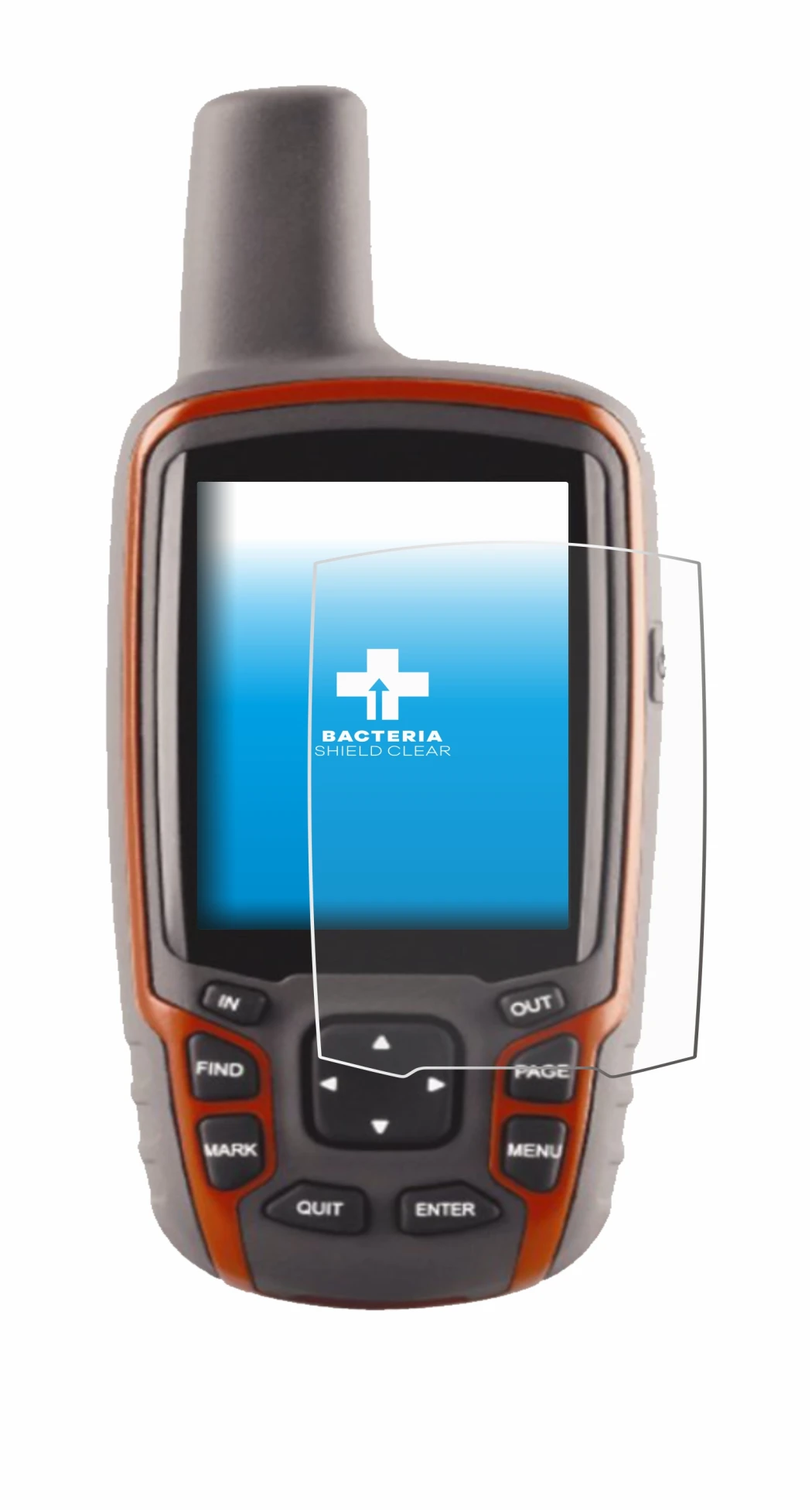 Image de l'appareil Garmin GPSMAP 62s avec une grande variété de protections d'écran.