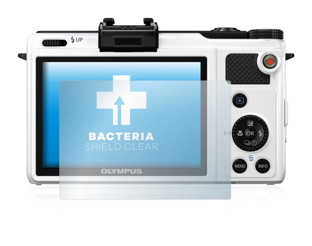 Image de l'appareil Olympus XZ-1 avec une grande variété de protections d'écran.