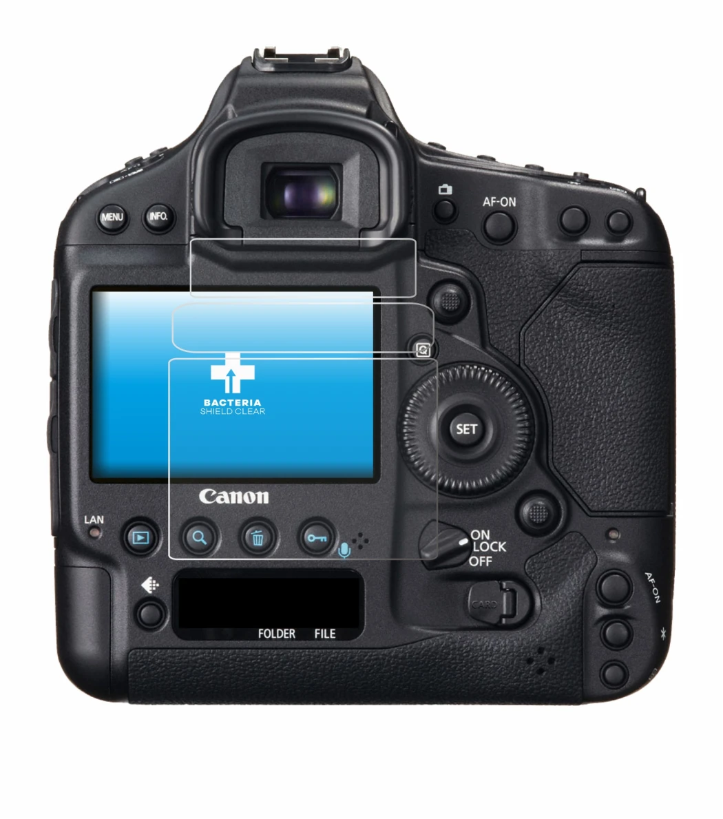 Image de l'appareil Canon EOS 1D X avec une grande variété de protections d'écran.