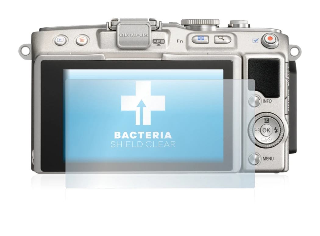 Image de l'appareil Olympus PEN Lite E-PL5 avec une grande variété de protections d'écran.