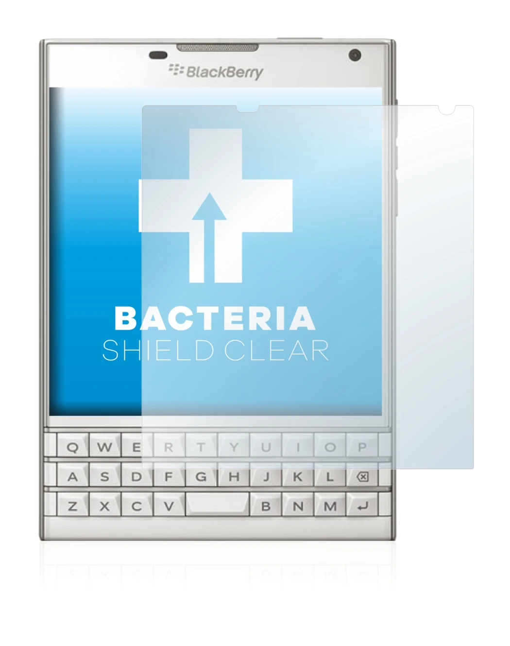 Image de l'appareil BlackBerry Passport avec une grande variété de protections d'écran.