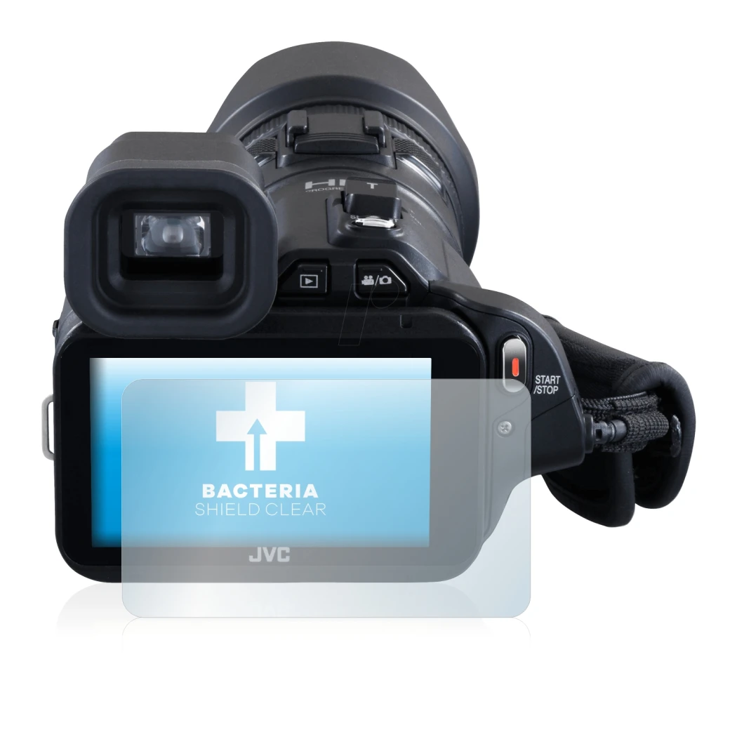 Image de l'appareil JVC GC-PX100BEU avec une grande variété de protections d'écran.