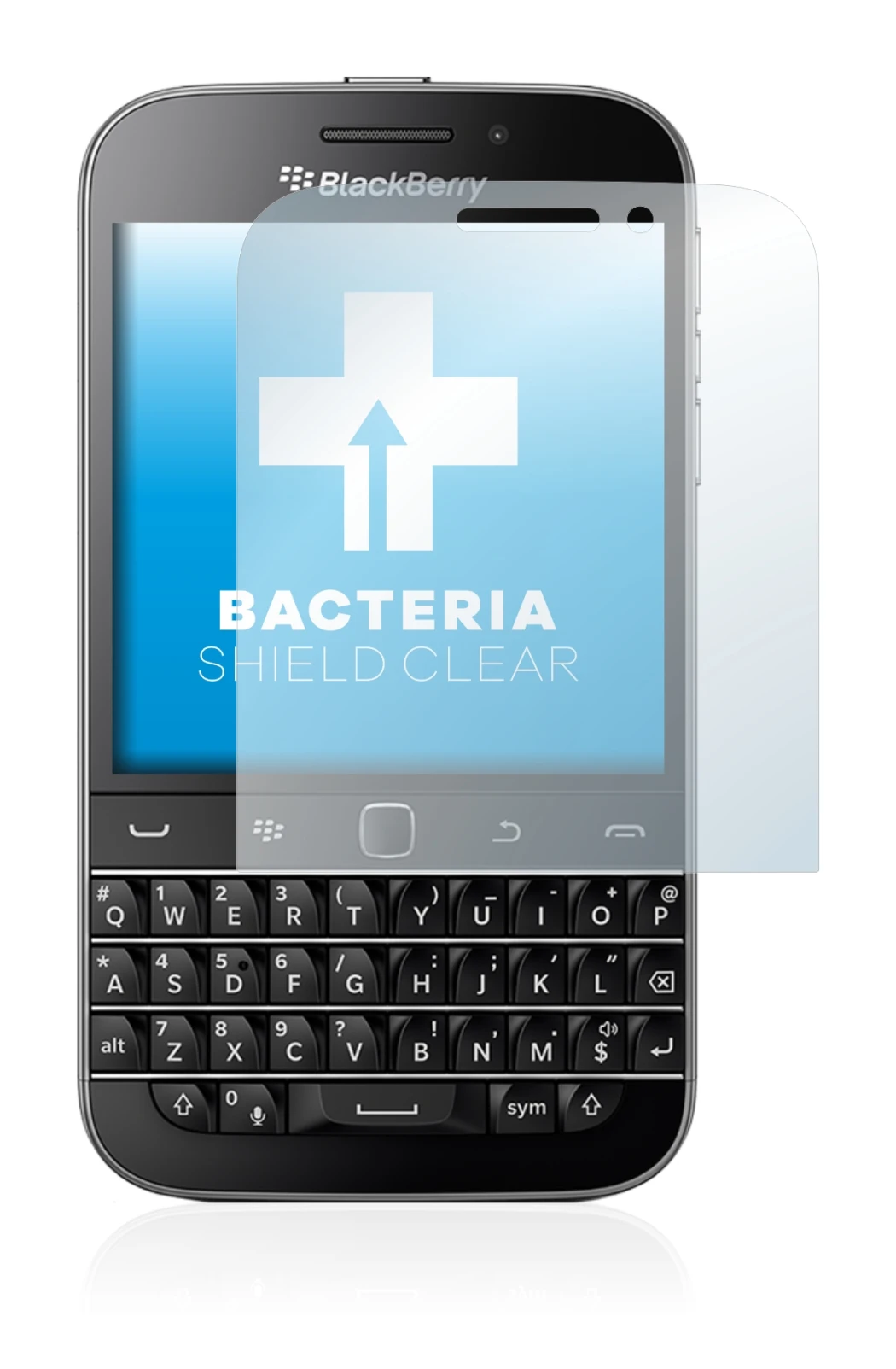 Image de l'appareil Blackberry Classic Q20 avec une grande variété de protections d'écran.