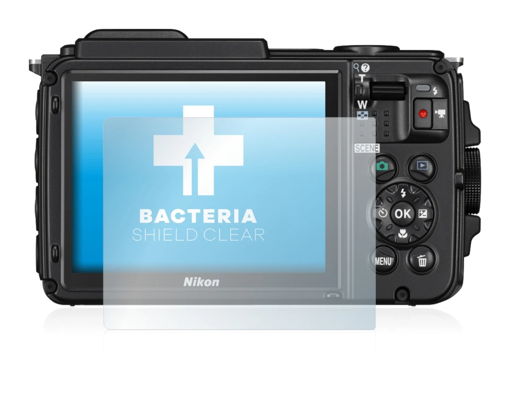 Image de l'appareil Nikon Coolpix AW130 avec une grande variété de protections d'écran.