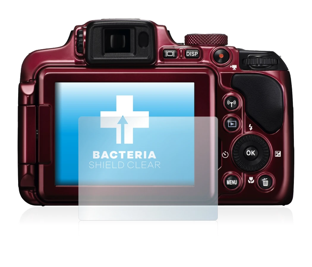 Image de l'appareil Nikon Coolpix P610 avec une grande variété de protections d'écran.