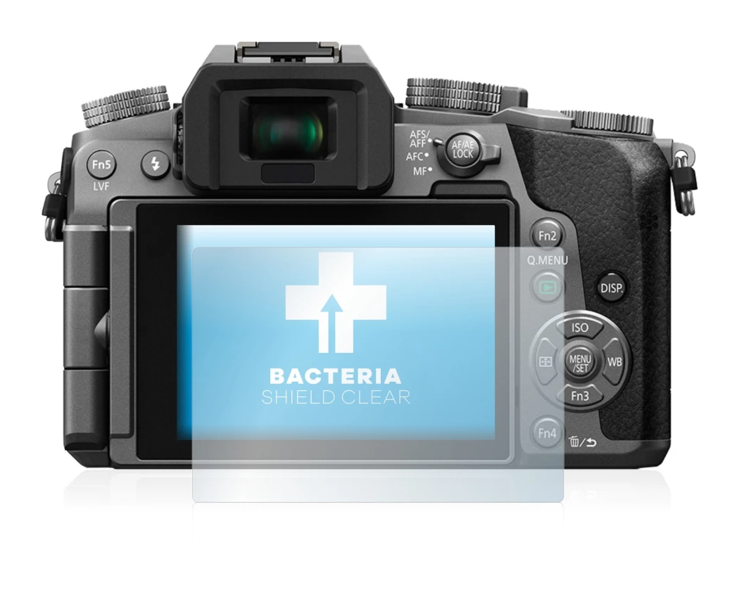 Image de l'appareil Panasonic Lumix DMC-G70 avec une grande variété de protections d'écran.