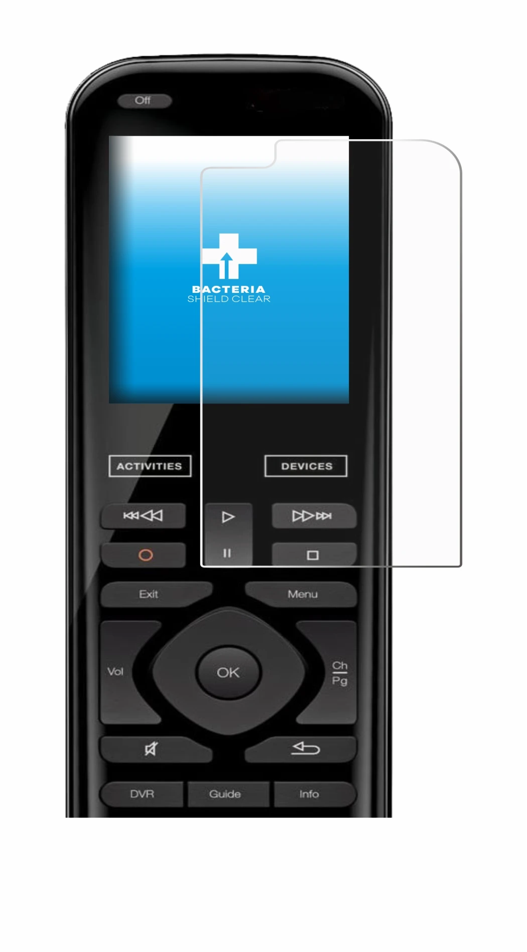 Image de l'appareil Logitech Harmony 950 avec une grande variété de protections d'écran.