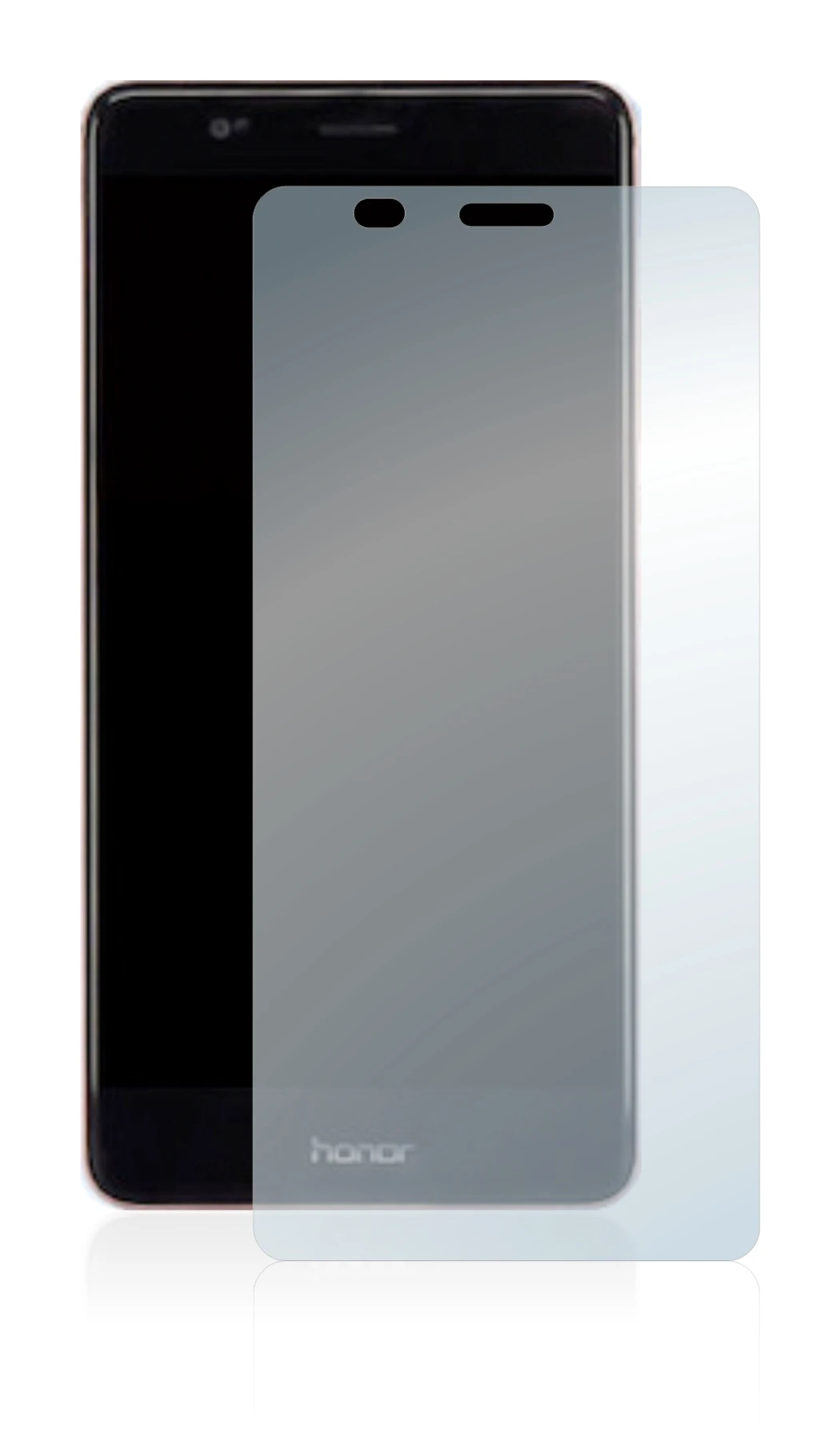 Image de l'appareil Honor V8 avec une grande variété de protections d'écran.