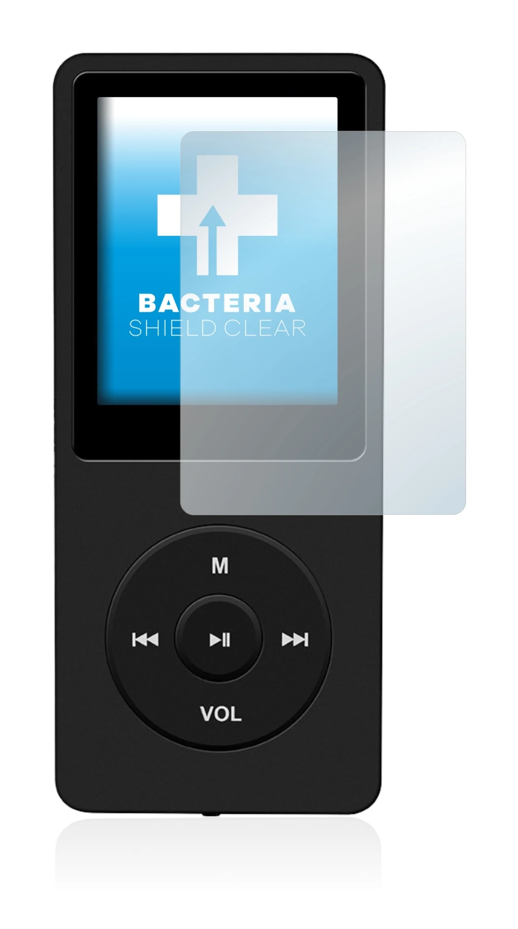 Image de l'appareil AGPtek 8GB MP3-Player avec une grande variété de protections d'écran.