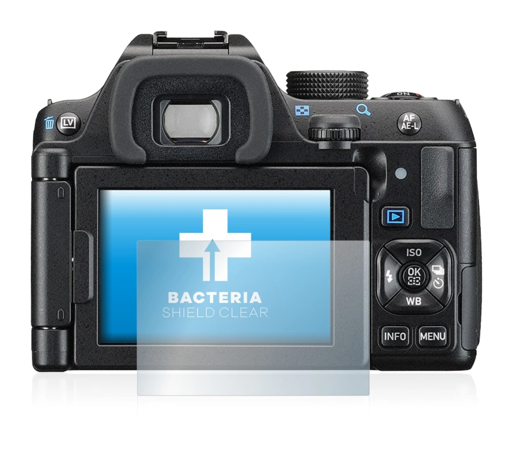 Image de l'appareil Pentax K-70 avec une grande variété de protections d'écran.