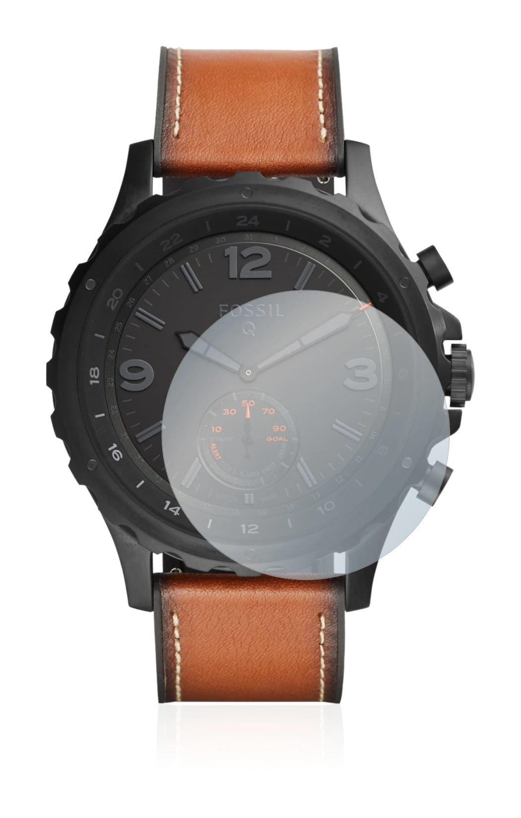 Image de l'appareil Fossil Q Nate avec une grande variété de protections d'écran.