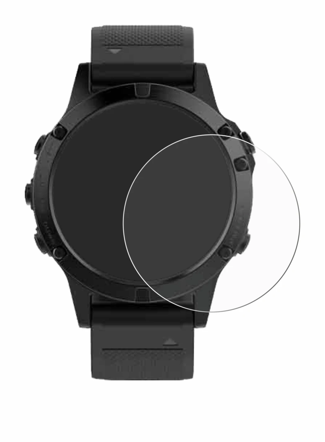 Image de l'appareil Garmin Fenix 5 (47 mm) avec une grande variété de protections d'écran.