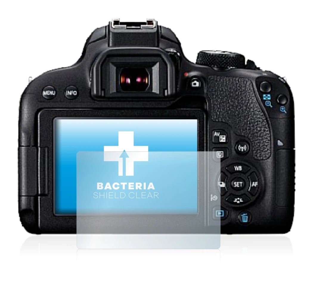 Image de l'appareil Canon EOS 800D avec une grande variété de protections d'écran.