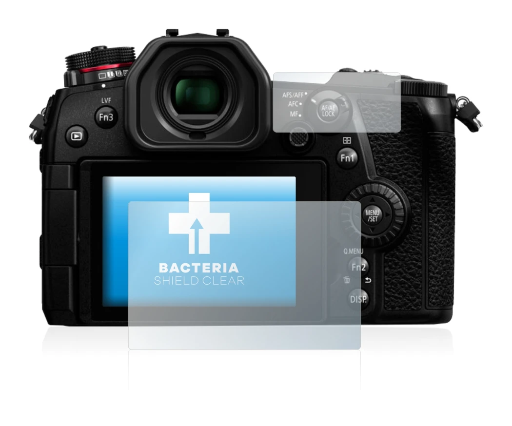 Image de l'appareil Panasonic Lumix DC-G9 avec une grande variété de protections d'écran.