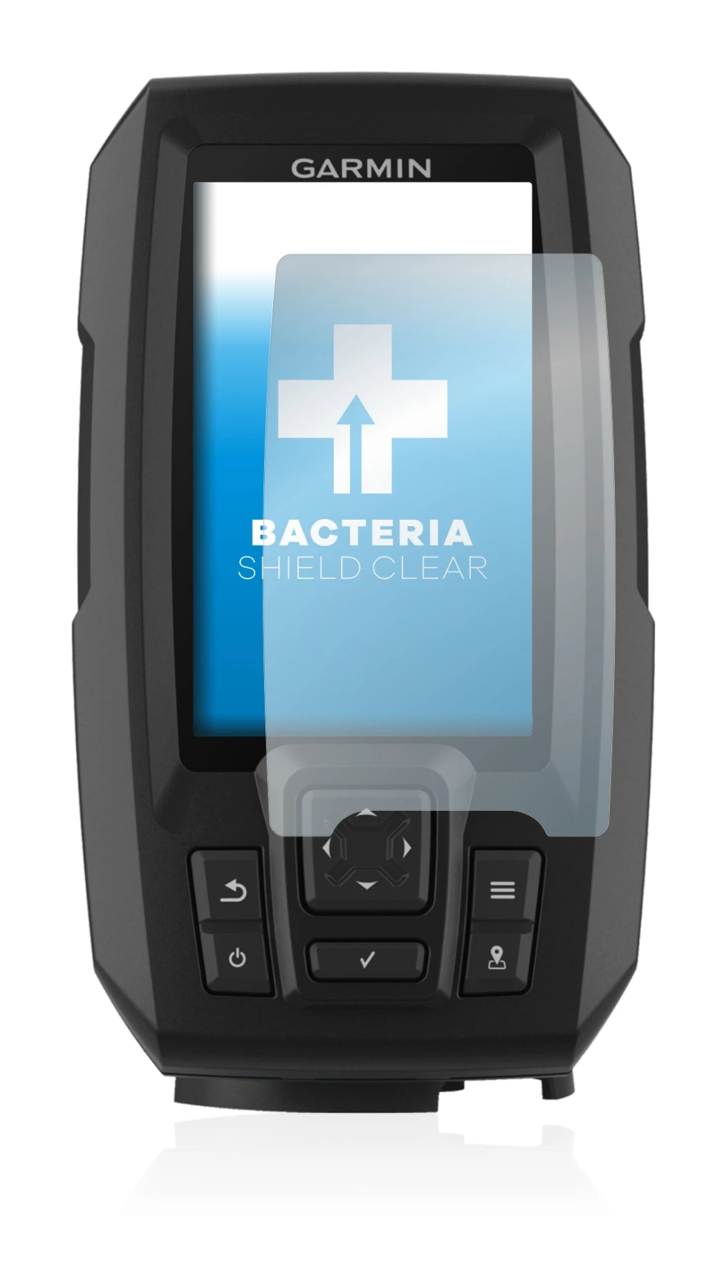 Image de l'appareil Garmin Striker Plus 4 avec une grande variété de protections d'écran.