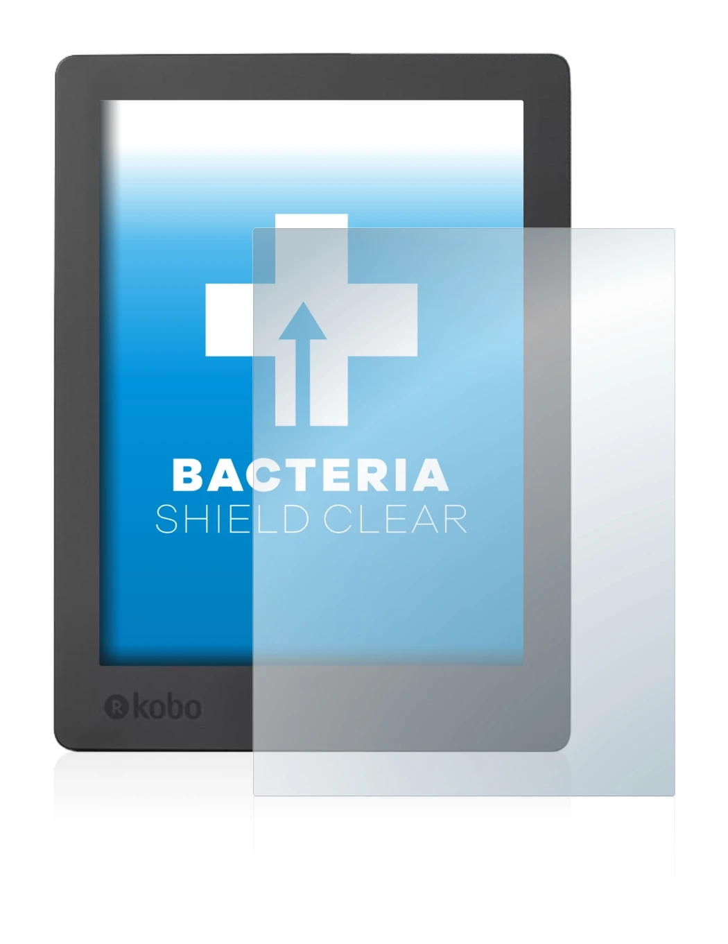 Image de l'appareil Kobo Aura H2O Edition 2 avec une grande variété de protections d'écran.
