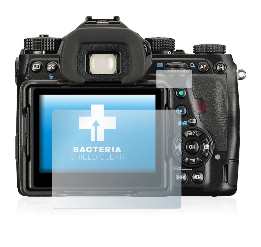 Image de l'appareil Pentax K-1 Mark II avec une grande variété de protections d'écran.