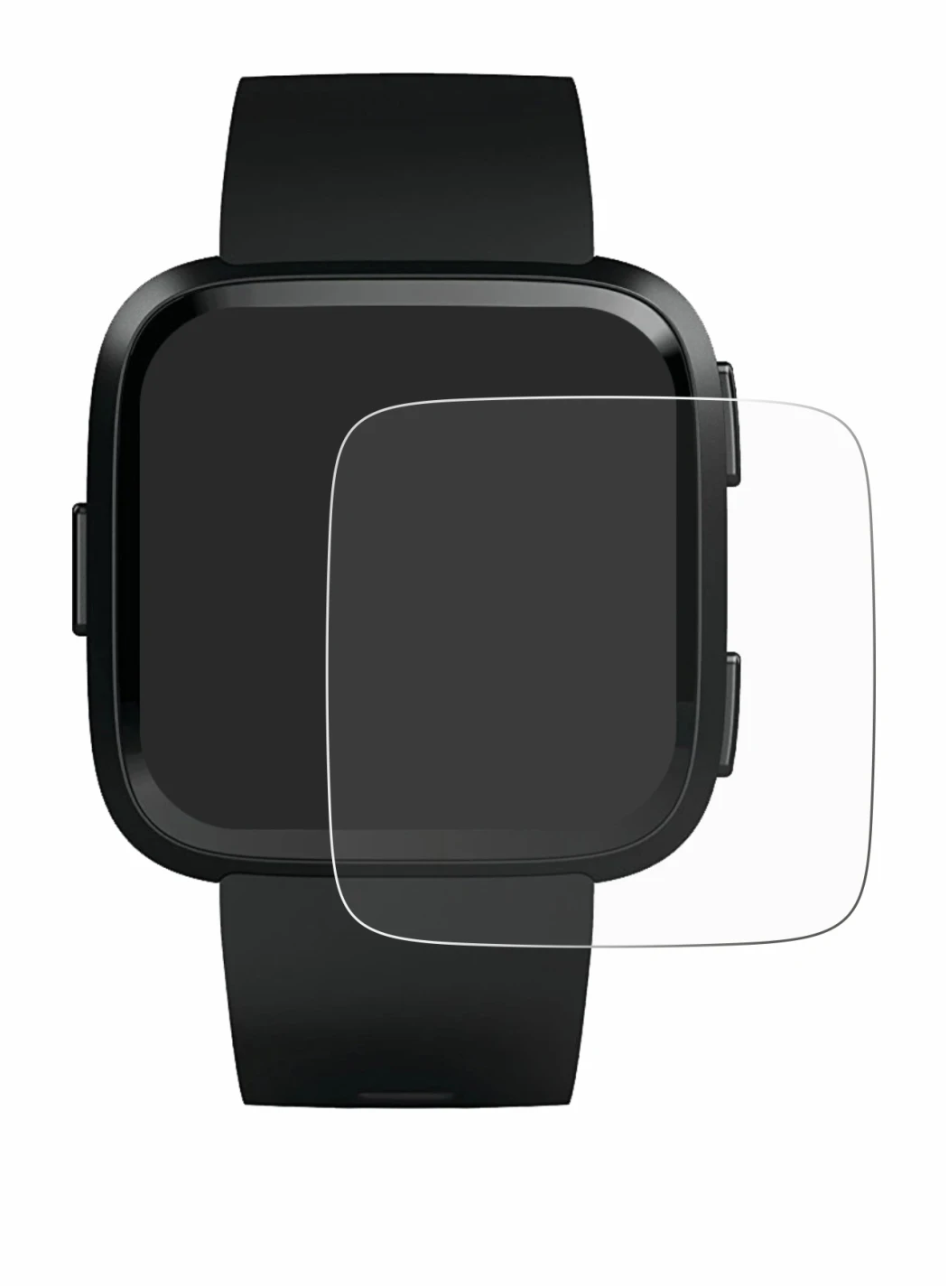 Image de l'appareil Fitbit Versa avec une grande variété de protections d'écran.