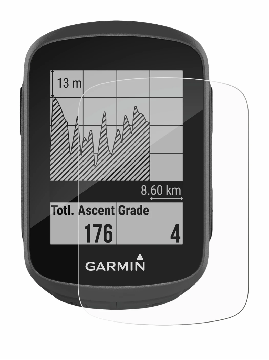 Image de l'appareil Garmin Edge 130 avec une grande variété de protections d'écran.