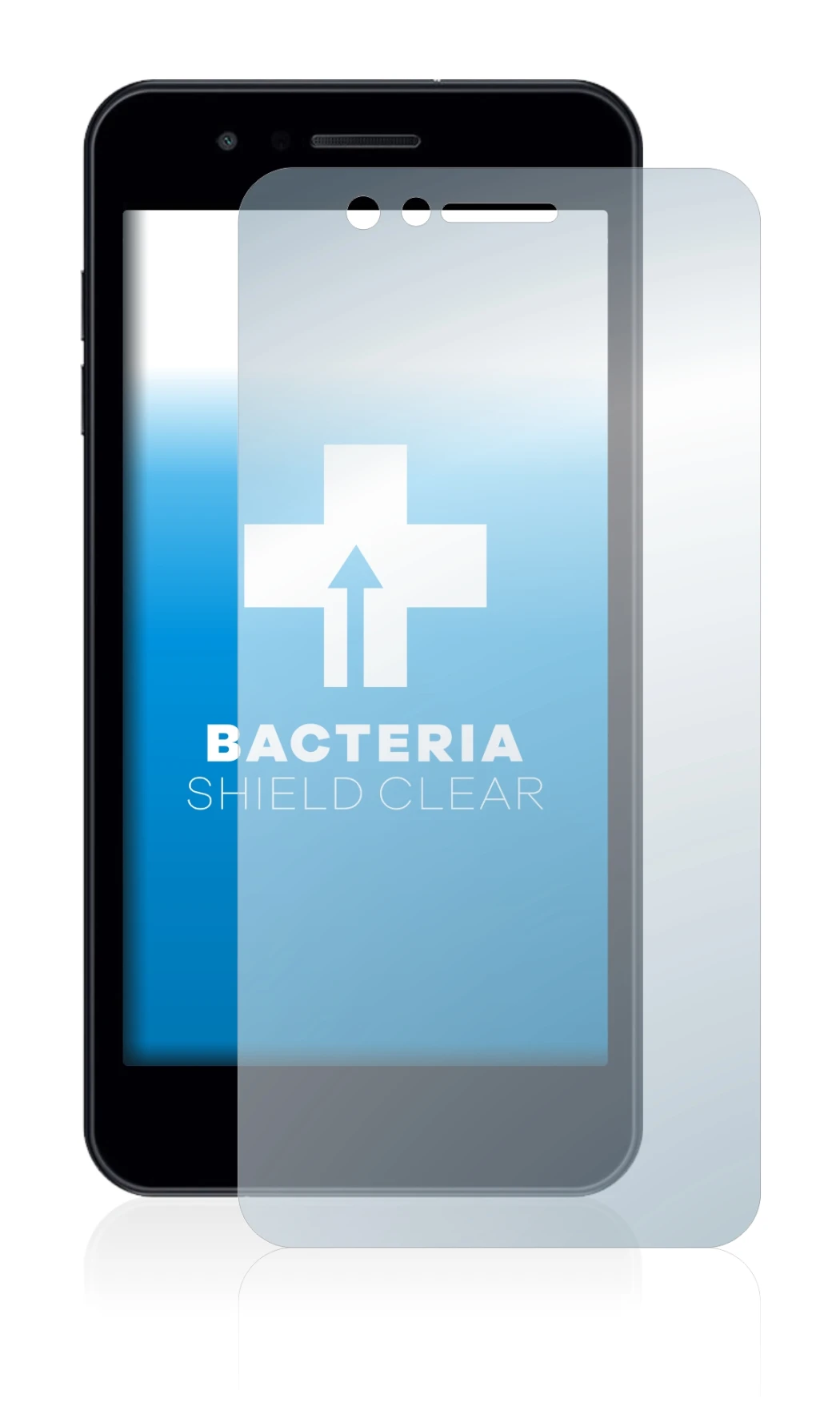 Image de l'appareil LG K9 avec une grande variété de protections d'écran.