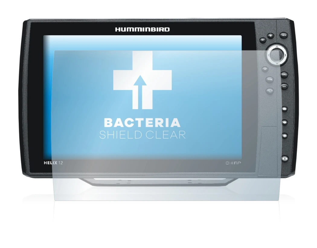 Image de l'appareil Humminbird Helix 12 avec une grande variété de protections d'écran.
