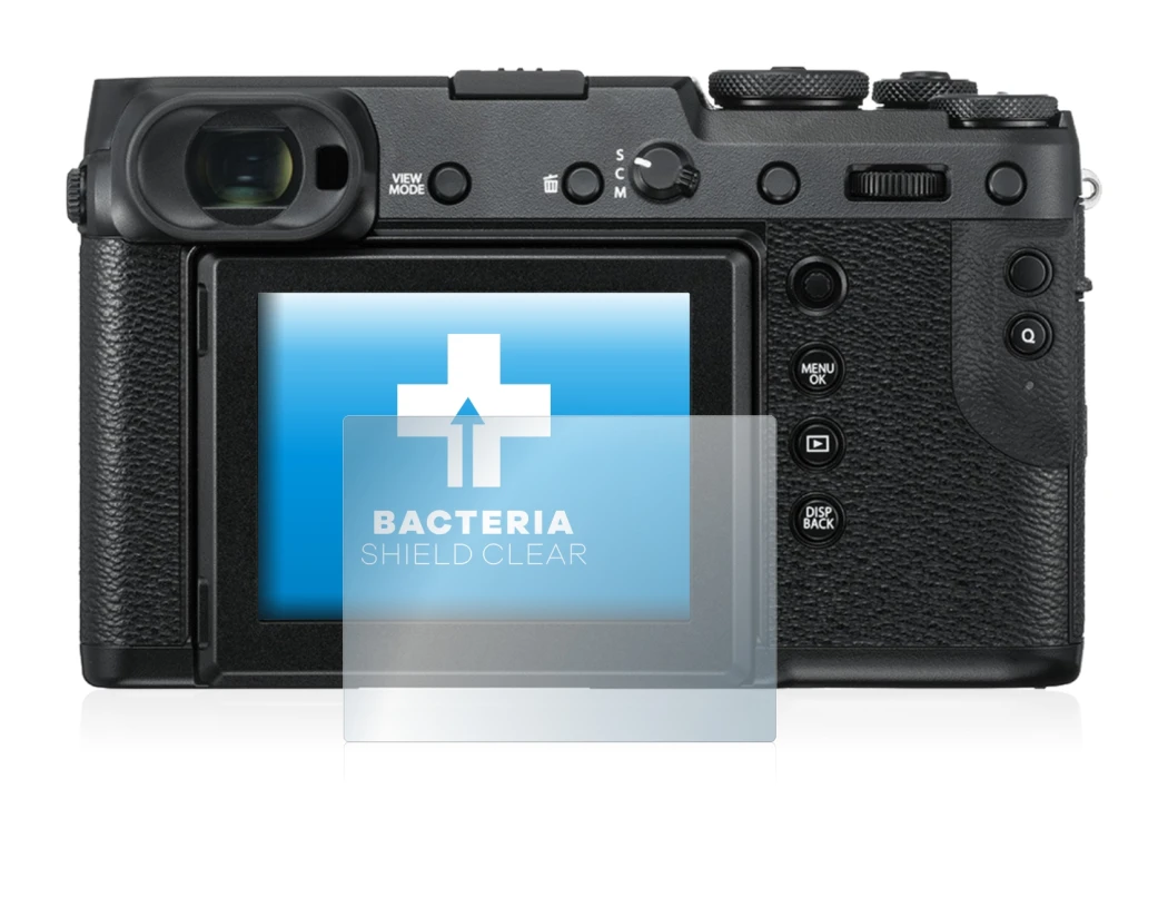 Image de l'appareil Fujifilm GFX 50R avec une grande variété de protections d'écran.
