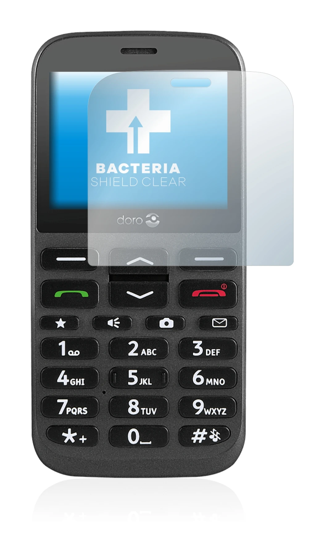 Image de l'appareil Doro 1370 avec une grande variété de protections d'écran.