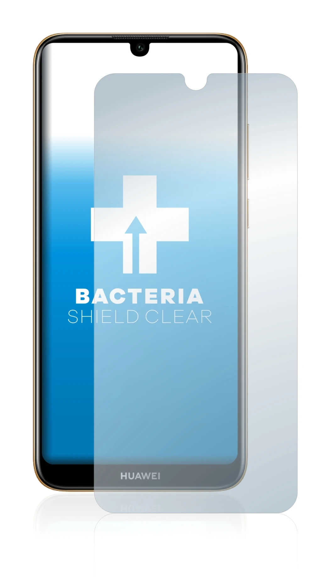 Image de l'appareil Huawei Y6 2019 avec une grande variété de protections d'écran.