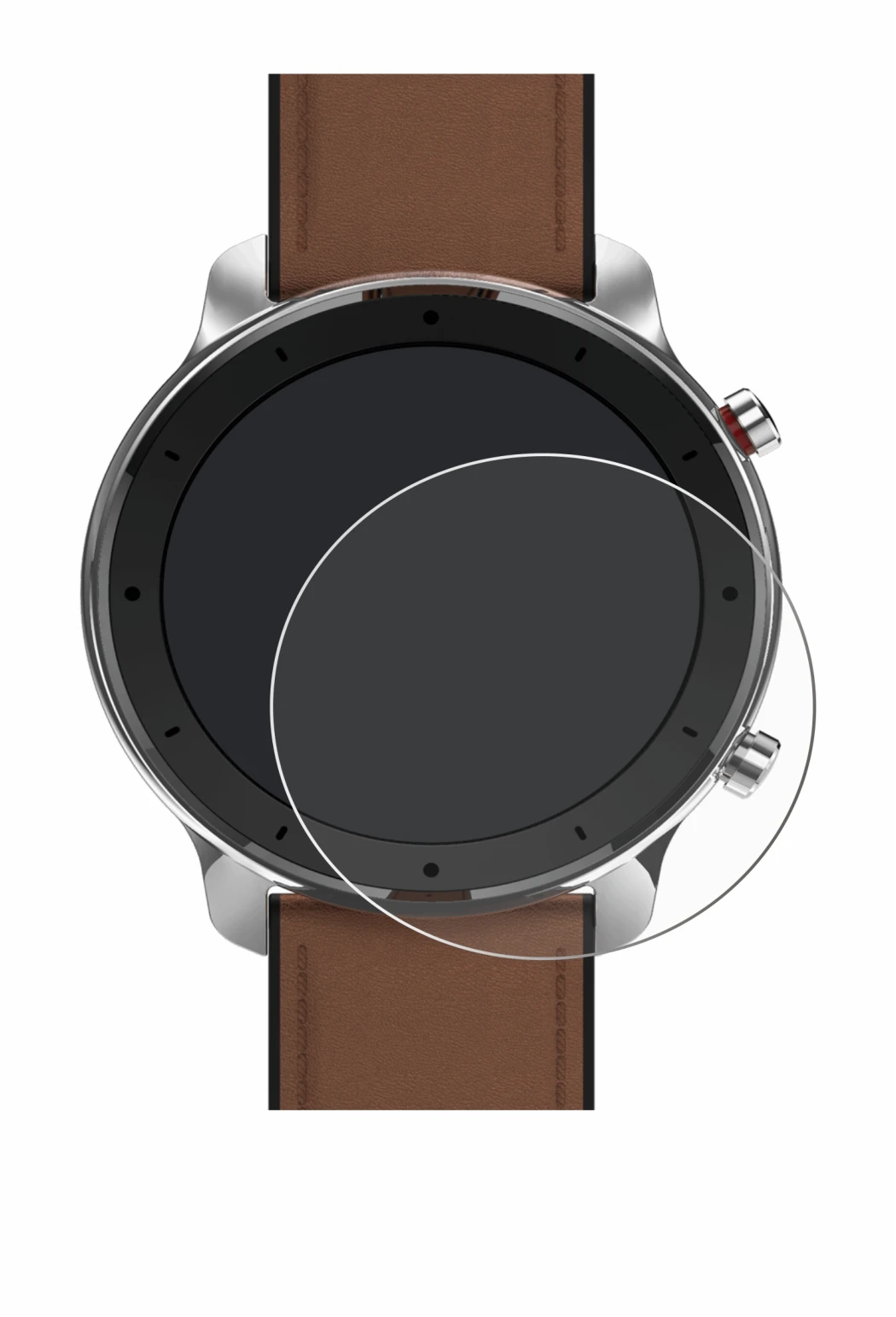 Image de l'appareil Huami Amazfit GTR (47 mm) avec une grande variété de protections d'écran.